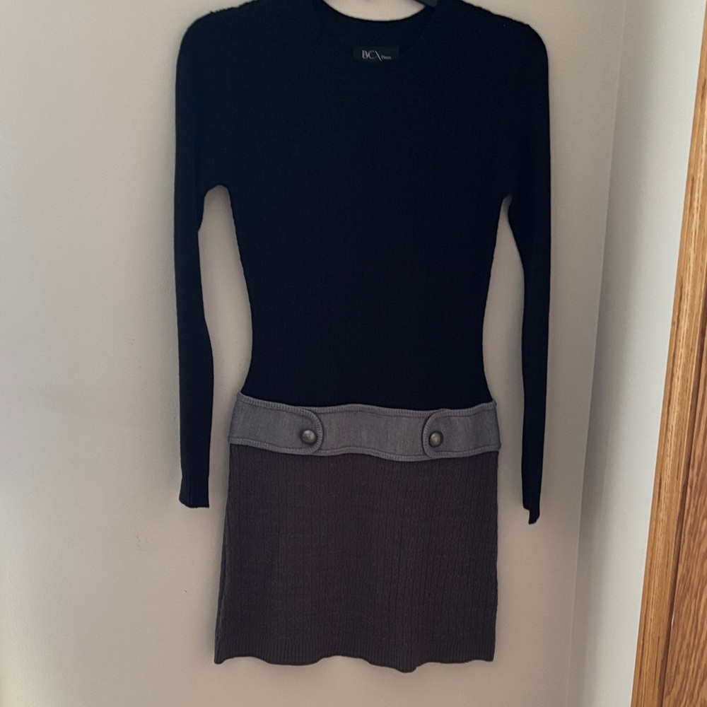 BCX Black and Gray Knit Dress